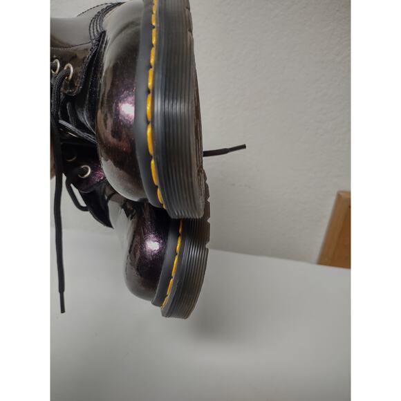 Dr Doc Martens Air Wair Patent Deep Purple Combat Boots Ladies Size 6 Men's sz 5 - Picture 14 of 14